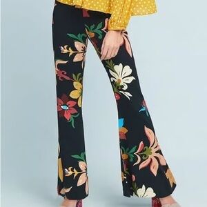 Farm Rio Tropical Botanical Flared Wide Leg Pants NWT XL High Rise
